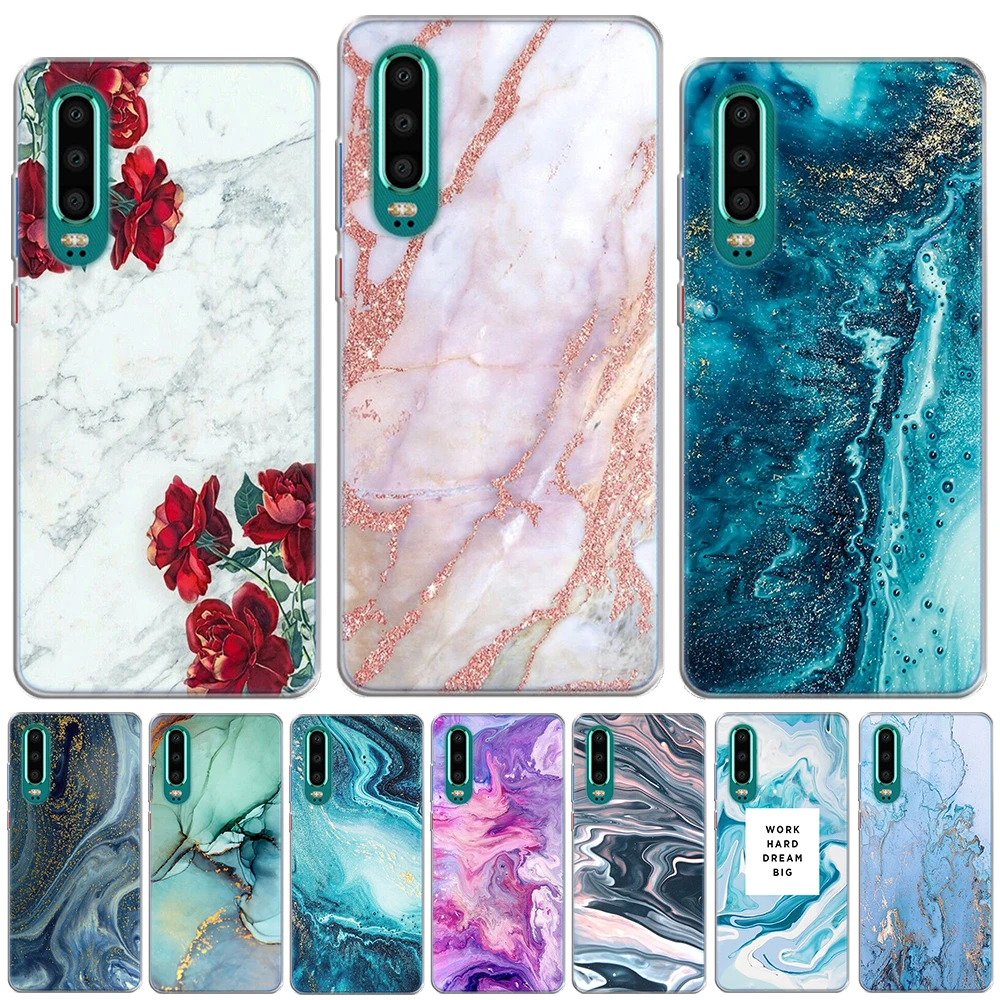 

Marble Geometry Soft TPU Cover For Coque Huawei P8 P9 P10 Plus P20 Lite 2019 P30 Lite P30 Pro Mate 10 20 Lite Pro Silicon Case