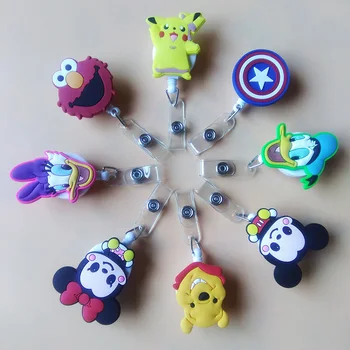 

8Pcs/lot New Promotion Cartoon Animals Retractable Badge Reel Student Nurse Exihibiton ID Name Card Badge Holder Office Supplie