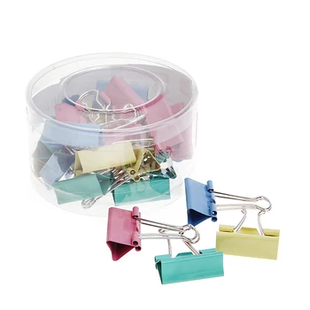 

24Pcs Colorful Metal Binder Clips File Paper Clip Office Supplies 32mm Width