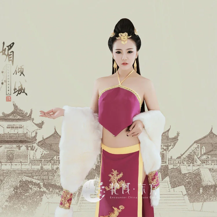 

Mei Qing Cheng Chinese Bra DuDou Sexy Costume Performance Hanfu Tang Dynasty Stage Performance Hanfu Photography Costume