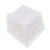 10pcs Mens Pure Solid White Handkerchiefs 100% Cotton Square Super Soft Washable Hanky DIY Accessories ► Photo 1/5