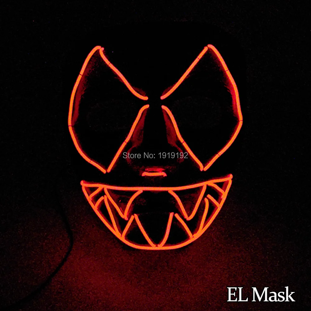 

Wholesale 10 Color Optional EL Wire party supplies mask with DC-3V For Birthday party decoration ,Offer 360 degrees lighting