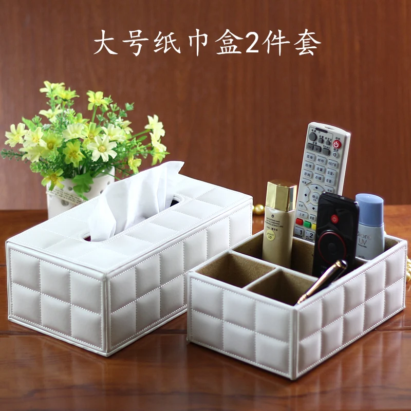 

Fashion home leather tissue box and storage box fashion lace table napkin pumping paper box and storage box set