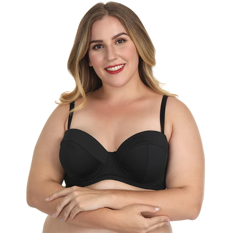High Quality Women Strapless Bra 36-44 D/E/F/FF/G/H/I/J Half Cup Plus Big Size Push Up Sexy Underwired Multiway Bras | Женская одежда