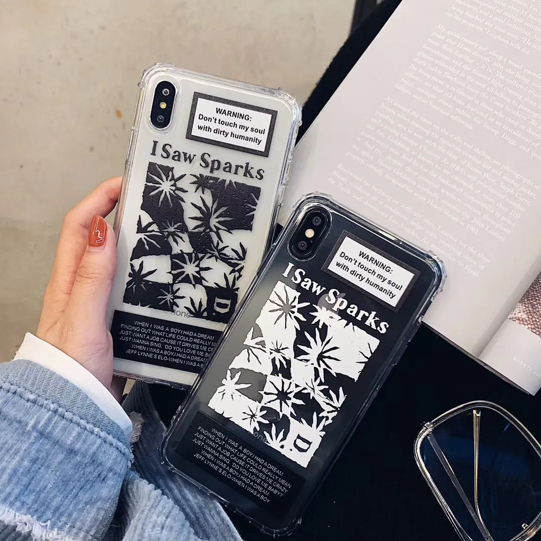 

New brand retro Korean version of the maple leaf shell for iPhone XR XS MAX7 8 6S 6Plus soft TPU thickened anti-fall cover Coque