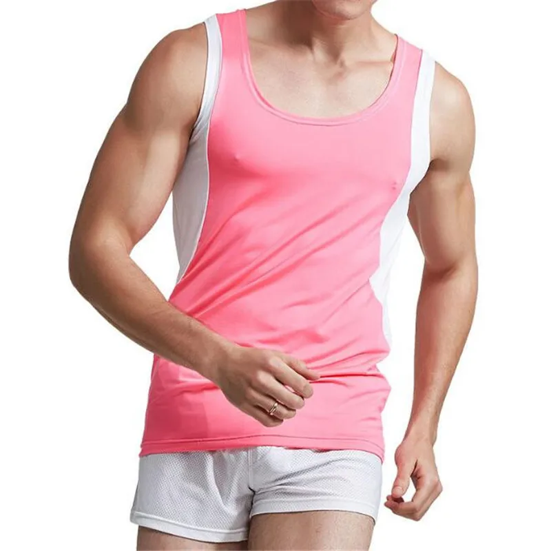 Мужская Повседневная футболка без рукавов в стиле пэчворк, одежда без рукавов, футболки, мужская блузка