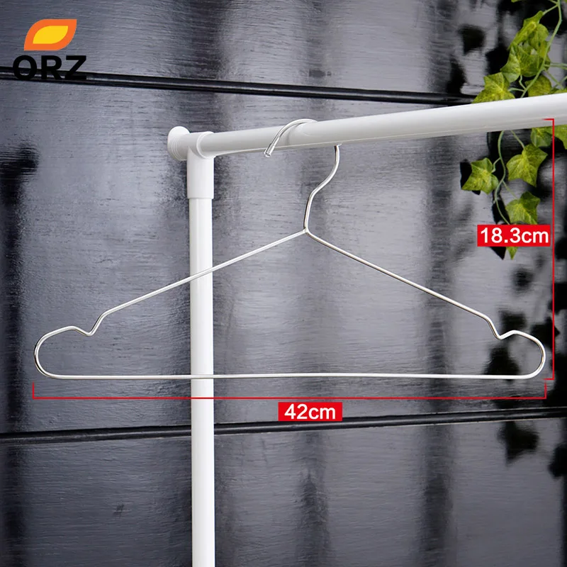 ORZ 10PCS Clothes Hangers Stainless Steel Solid Wire Metal Holders Drying High Quality Clothing Shirt Hangers Clothes Rack