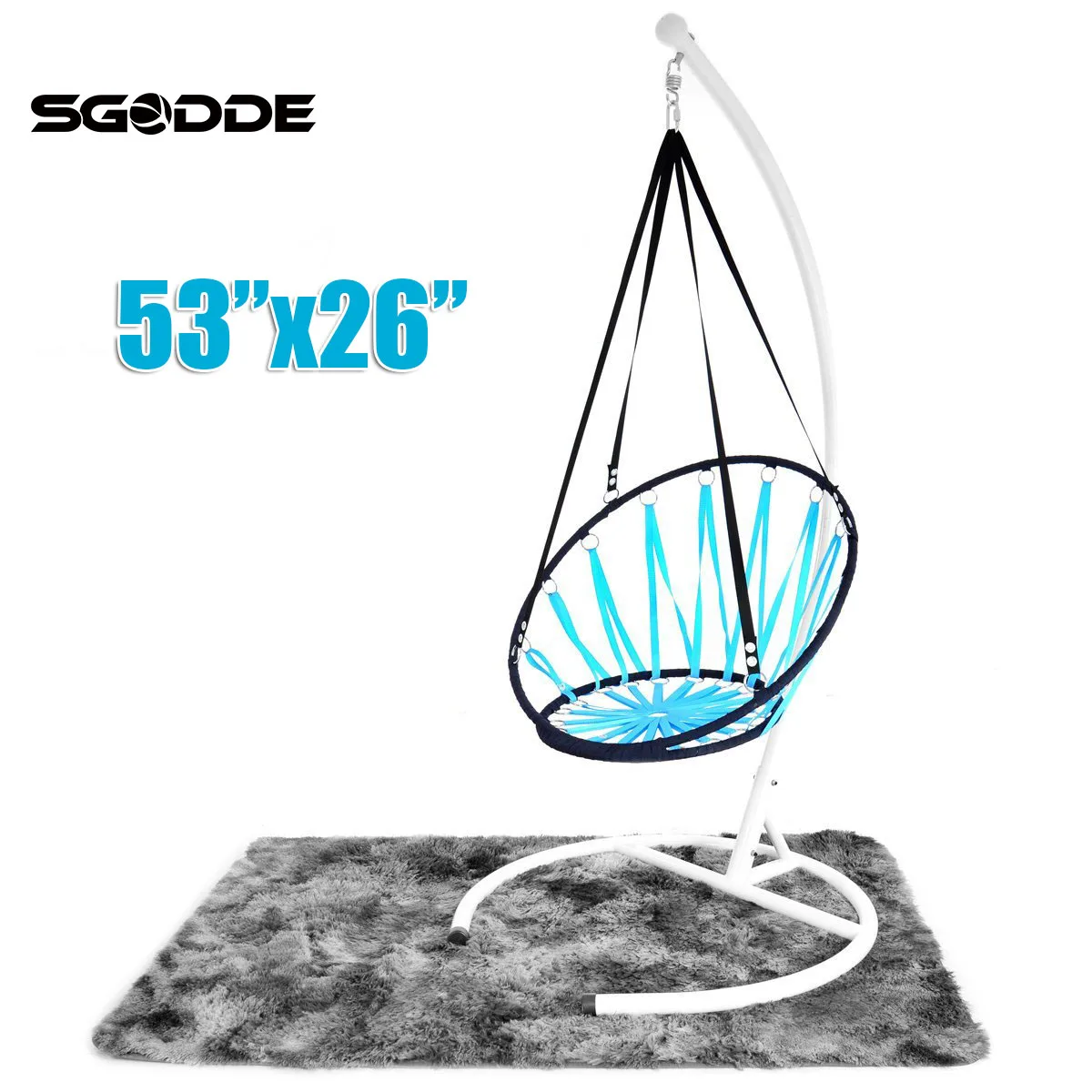 

Nordic Style Handmade Knitted Round Hammock Kids Single Chair Hammock Outdoor Indoor Dormitory Bedroom Children Swing Bed Decor