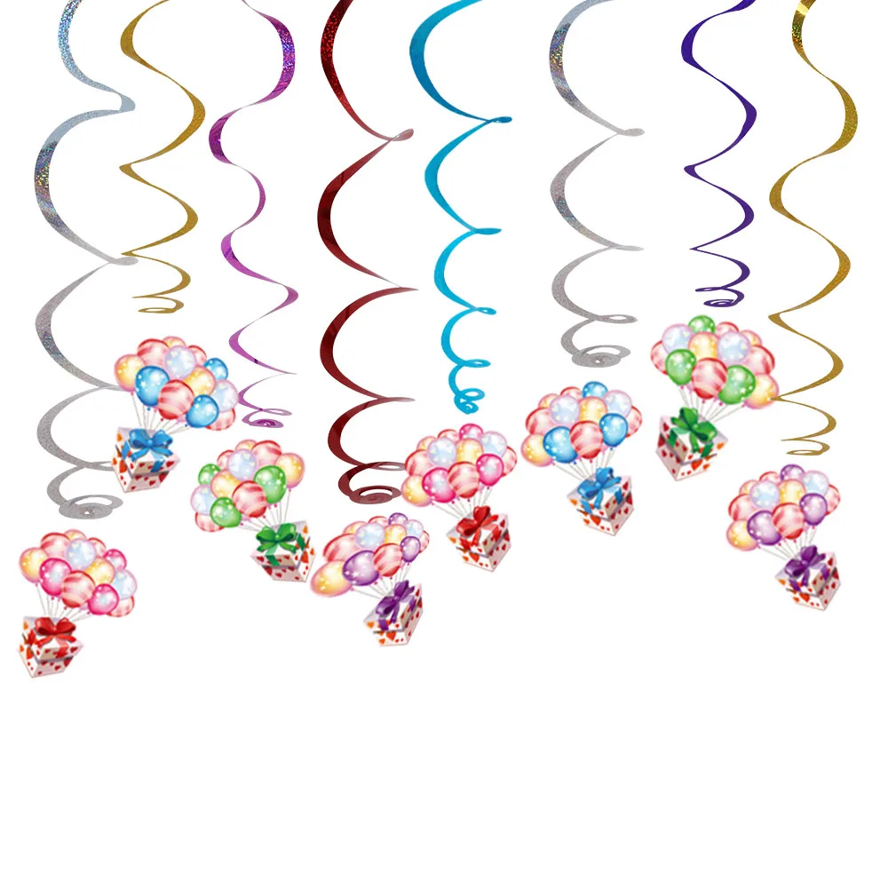 

8pcs/set Baby Shower Ceiling Hanging Swirls Wedding Birthday Party Decorations Kids DIY Tropical Party Festive Party Supplies