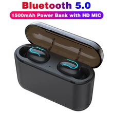 Bluetooth 5,0 наушники Q32 спортивные мини Беспроводные наушники с 1500 мАч зарядным устройством громкий стерео звук HD микрофон