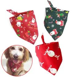 Рождественский бандана для животных Санта красный зеленый шарф собака бандана Кот Воротник нагрудник MYDING