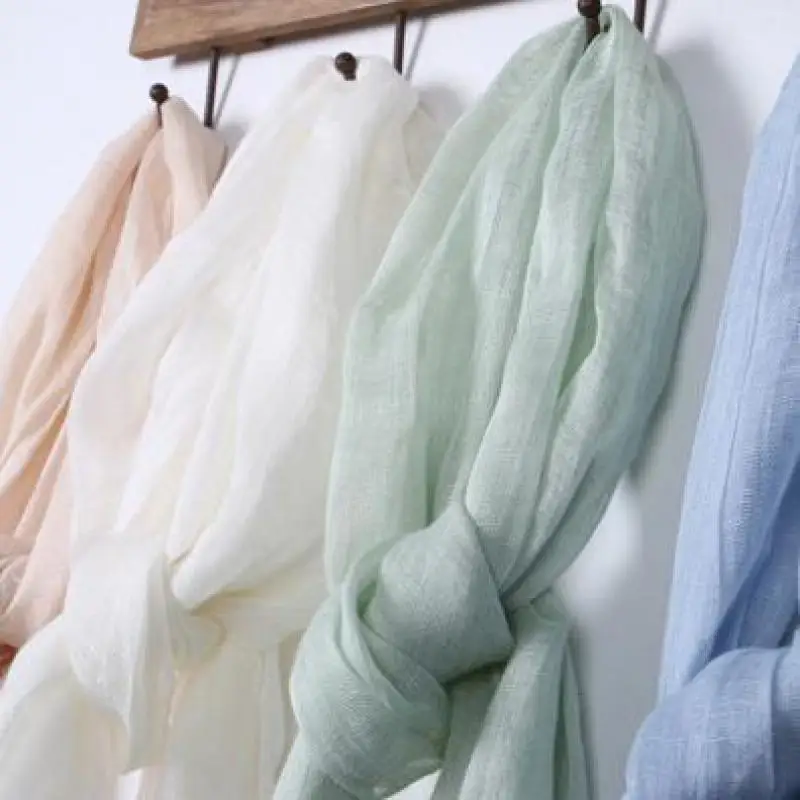 

Unisex Style spring summer autumn winter Scarf Cotton And Linen Solid Color long women's scarves shawl fashion men scarf