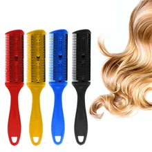 Профессиональные Парикмахерские Ножницы DIY для стрижки волос стиль бритвы гребень парикмахерские истончение триммер внутри лезвия(случайный цвет