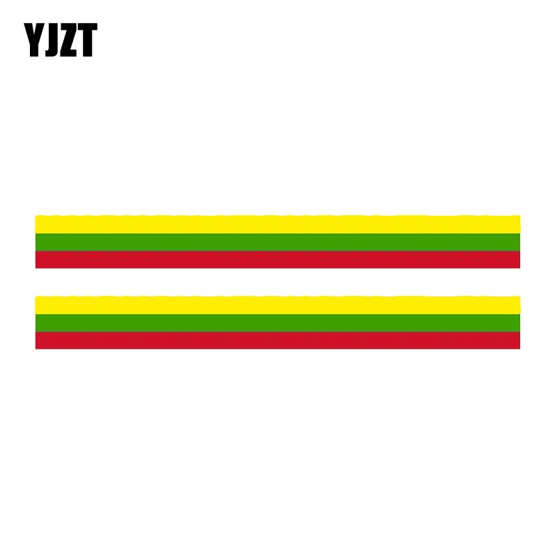

YJZT 2X 17.3CM*1.9CM Car Window Creative Lithuania Flag Car Sticker Decal 6-1160
