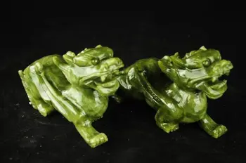 

Chinese jade carving a kirin fu feng shui to ward off bad luck dog statues