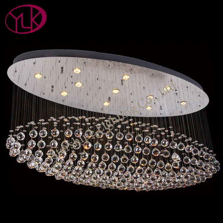 

Youlaike Luxury Modern Crystal Chandelier Oval Design Living Room Flush Mount LED Crystal Lamp Lobby Hallway Lighting Fixture
