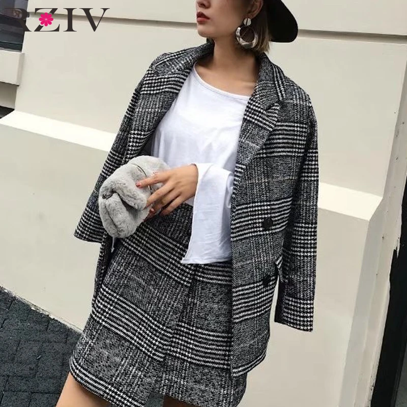 New Spring Fashion Plaid Blazer Casual Suit Women Blazer