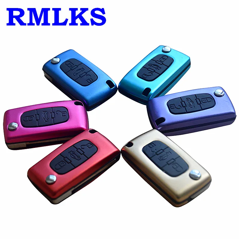 

RMLKS New Flip Remote Key Shell fit for Citroen C3 C4 C5 XSARA PICASSO CE0523 Blade For Peugeot 307 407 Remote Key Uncut Blade