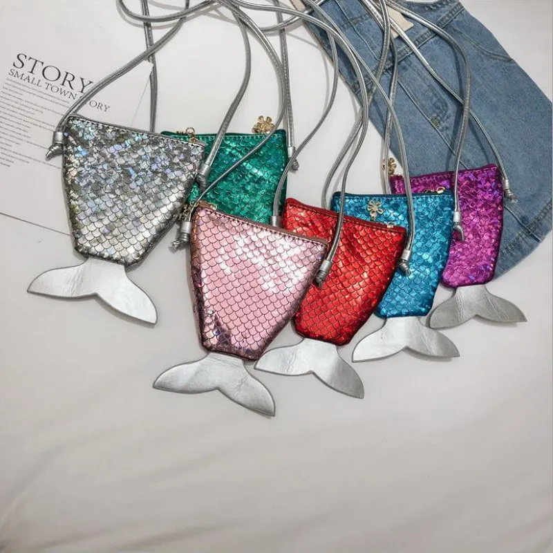 

Flash Beutiful Mermaid Child Bag Shoulder Bag Colorful Solid Color Women Bag Purse Leathee Ladies Messenger Crossbody Bags Bolsa