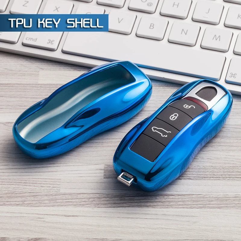 

New soft TPU Car Styling Car Key Cover Shell Case For Porsche Cayenne Boxster 986 987 Panamera Macan Remote Key Wallet