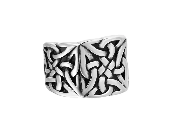 Серебряное круглое кольцо-печатка большой ширины, мужское черное серебряное модное винтажное ювелирное изделие, размер США 7-13