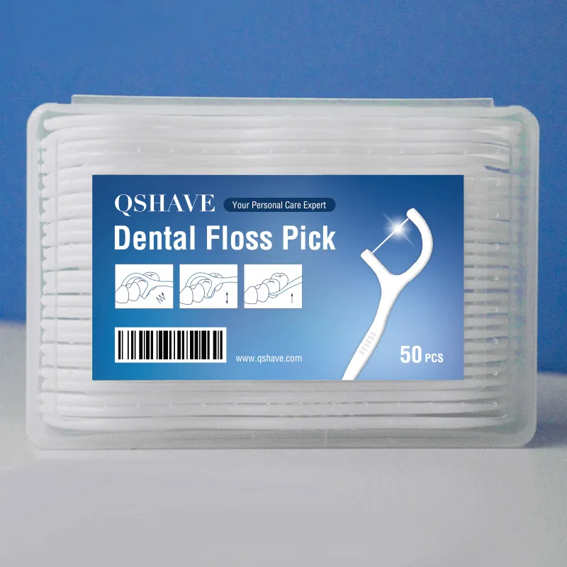 QSHAVE, 50 шт., зубная нить, зубочистки, палочка для чистки зубов, уход за полостью рта, 7,5 см, случайная посылка
