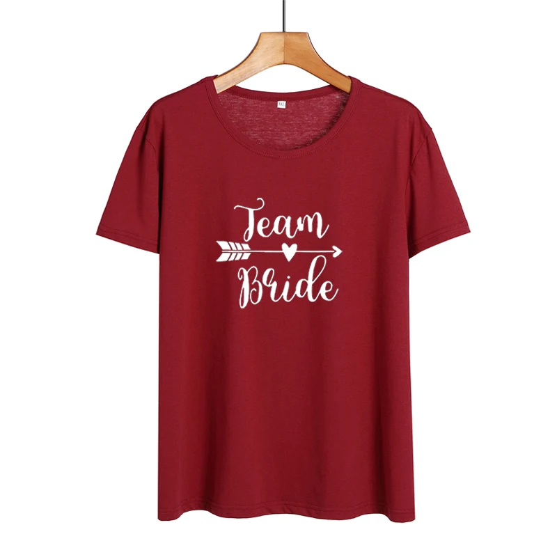 

Team Bride T-shirt Wedding Party Funny Tshirt Femme Summer Tops Cotton Black White T Shirt Women Tumblr Bride Harajuku Tee Shirt