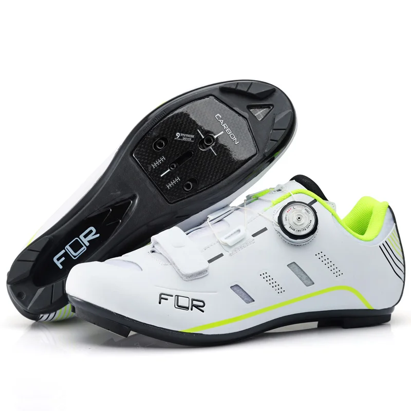 FLR FK-F22 обувь из углеродного волокна для шоссейного велосипеда новая обувь для велосипеда Мужская обувь для шоссейного велосипеда дышащая обувь анти-замок скольжения - Цвет: White