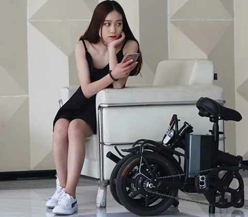 Top 2018 mini  Folding Electric Bike 10-inch 21 speed 48V Lithium Battery 240W Electric Scooter 4