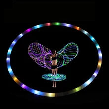 Светодиодный съемный 8 секций Блестящий Pe материал светящийся спортивный обруч разноцветный обруч для детей и взрослых игрушка свободного веса