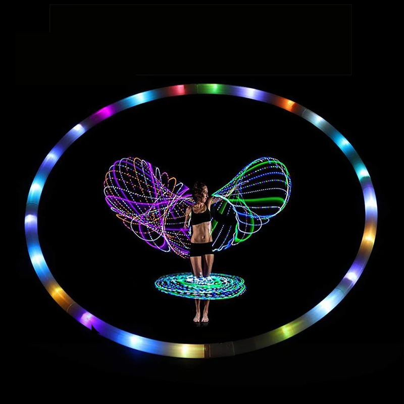 

LED Detachable 8 Sections Shining Pe Material Glow Sport Hoop Multicolor Hoop Kids Adult Loose Weight Toy