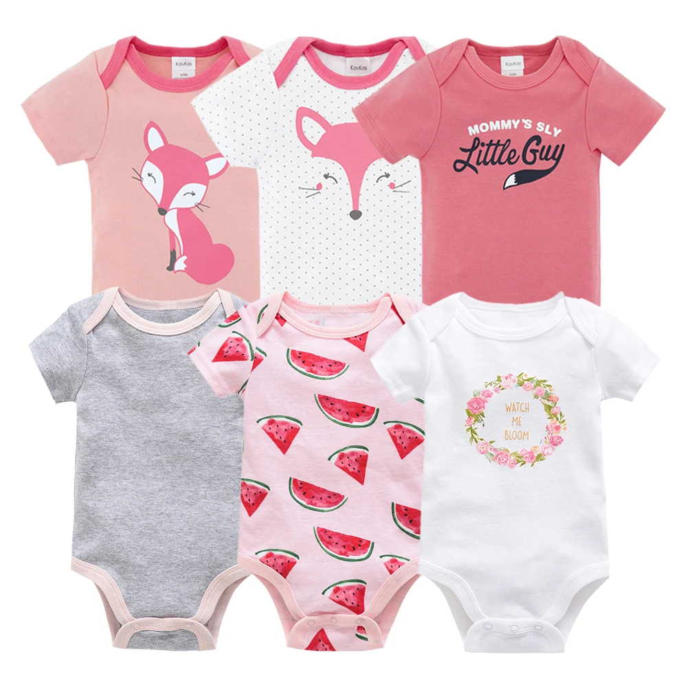 New Kavkas Newborn Baby Girls Footies Boys Clothes Babies Footie Long Sleeve 100%cotton printing Infant Clothes 0-12 Months