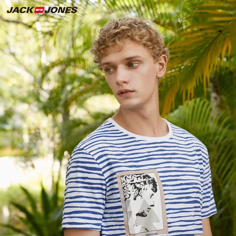 JackJones Мужская футболка с короткими рукавами из хлопка E | 219101532