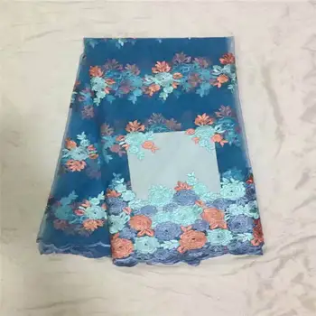 

JLR!Hot Selling Africa Lace Fabric Fashion Embroidered Flowers Pattern Tulle Lace Fabric For Dress! F32301
