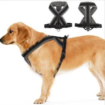 

No Pull Dog Harness Reflective Vest Hanesses with Easy Control Handle Mesh breathable explosion-proof