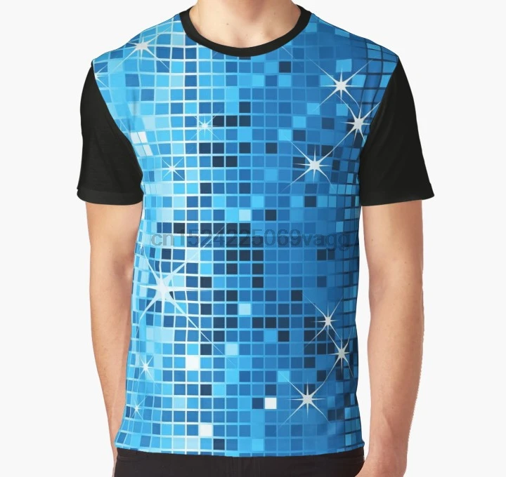 

All Over Print 3D Men Funny tshirt Women t shirt Blue Tones Disco Glitter Print Graphic T-Shirt