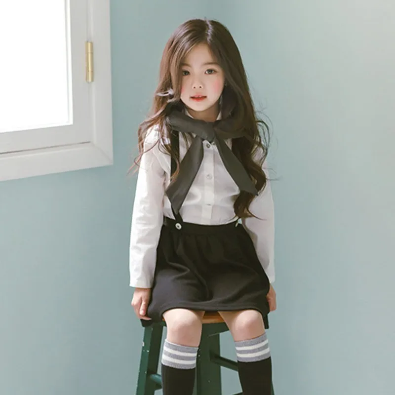 

Big Girls Shirts To School Cotton White Blouses For Girls Kids Long Sleeve Tops With Bow Autumn 2019 Fashion Kids Clothing