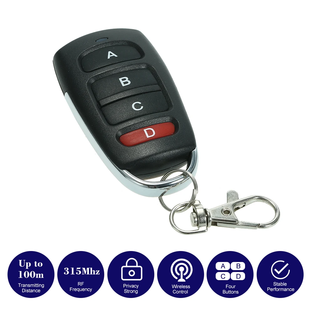 

Universal Garage Door Gate Key Fob 315MHz Cloning Clone Copy Code RF remote control