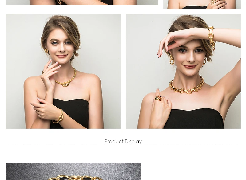 OUMEILY Fashion Jewelry Sets African Beads Jewelry Set Women Bridal Ethiopian Eritrean Gold Color Wedding Statement Jewelry Set (2)