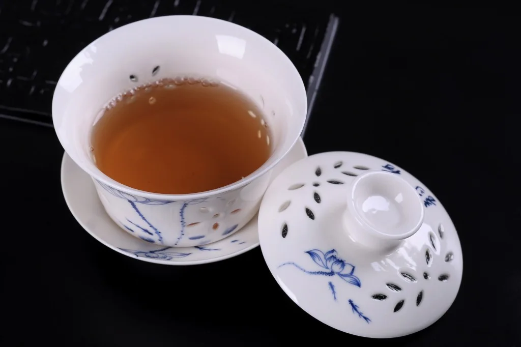 Полая керамика Gaiwan, фарфоровые чашки для чайной церемонии кунг-фу церемония Tureen чайная посуда Чайный сервиз Пуэр/Улун/белый/зеленый/черный/цветочный чай