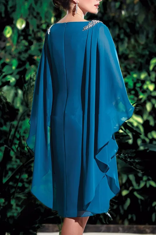 New-2016-Sheath-Knee-Length-Blue-Brides-Mother-Dresses-for-Weddings-Elegant-Chiffon-Beaded-Mother-of (1)