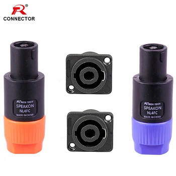 

4sets 4pins NL4FC speak connector aviation MALE plug+FEMALE JACK professional audio set