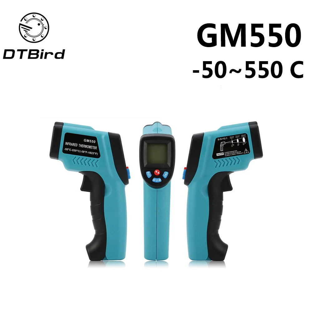 

GM550 -50~550 C Digital LCD infrared Thermometer laser Temperature Gun Pyrometer Aquarium Emissivity Adjustable diagnostic-tools