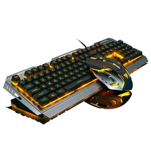 V1 Wired Backlit illuminated Multimedia Ergonomic Usb font b Gaming b font Keyboard Gamer 3200DPI Optical