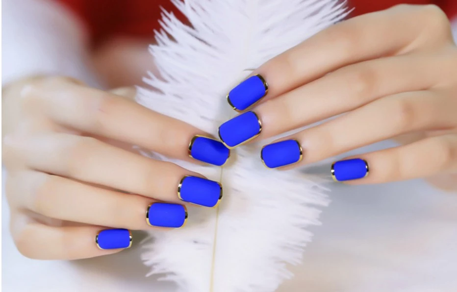 New Arrival 24pcs Matte Baby Blue False Nails Short Round Head Full Cover Fake Nail Tips With 1pc Sticker Fake Nail Tips Nail Tipsnails Short Aliexpress