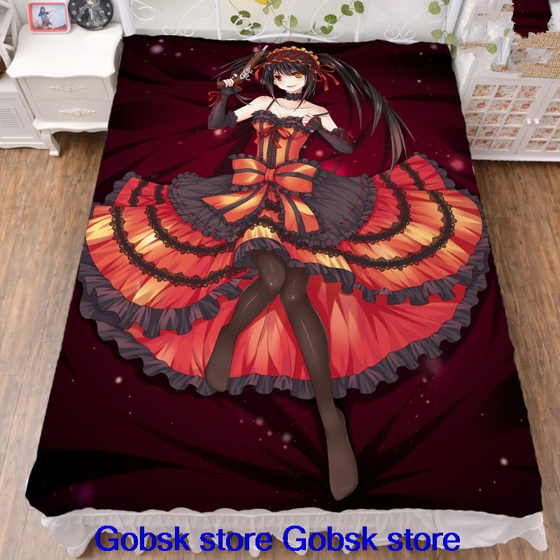 150x200 см японское аниме Дата Живая сексуальная девушка персонажи Tokisaki Kurumi кошмар Elohim простыня и одеяло летнее одеяло