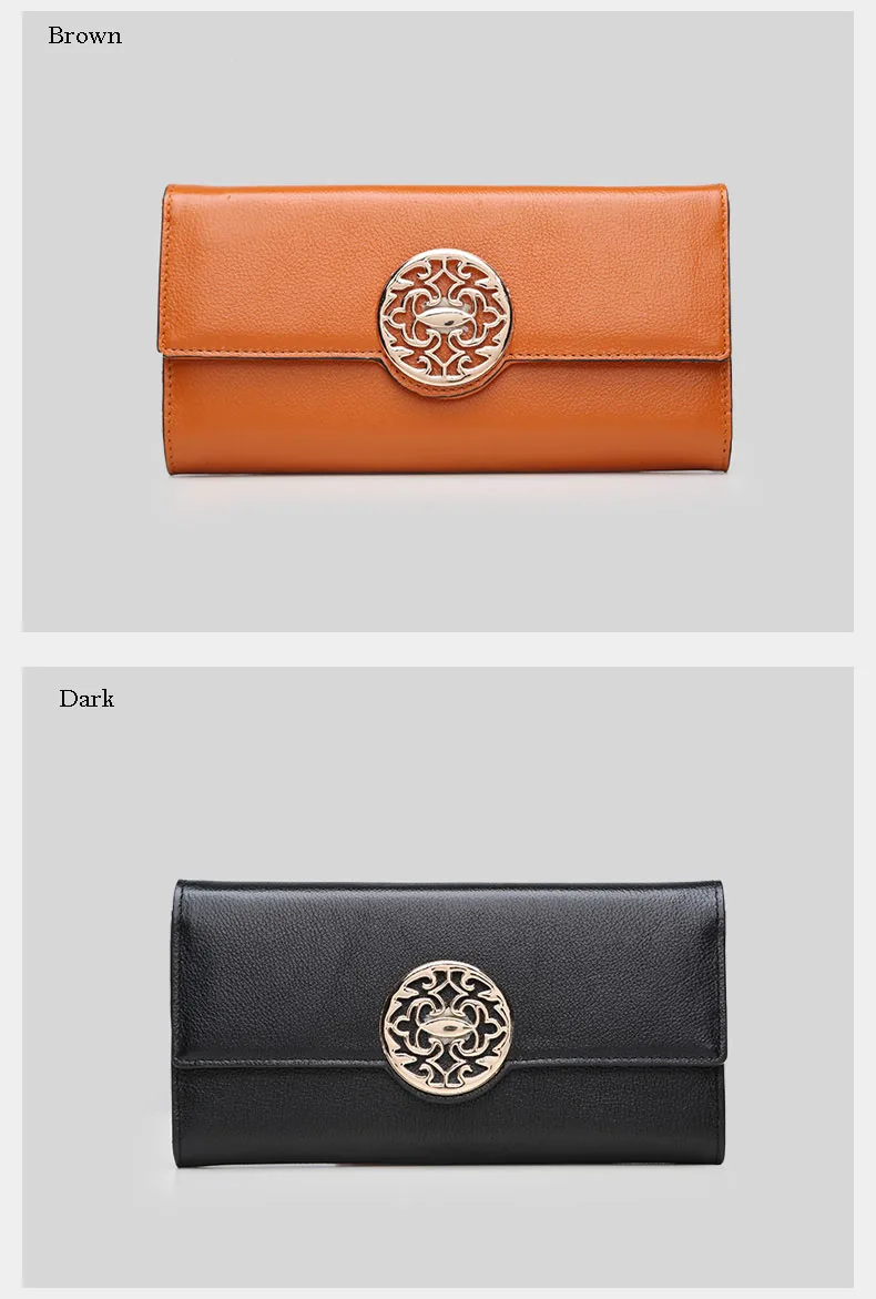 100% Genuine Cowhide Leather Women Wallets Short Coin Purse Clutch Wrist Bag Girl Coin Pocket Fashion Brand Multi-function Purse  H10290908_04