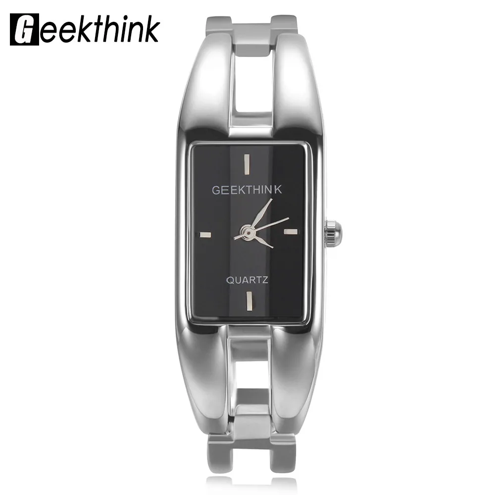 

GEEKTHINK Quartz Watch Lady Watches Women Luxury Fashion Square Women Dress Watch Stainless Steel Relogio Feminino Montre Femme
