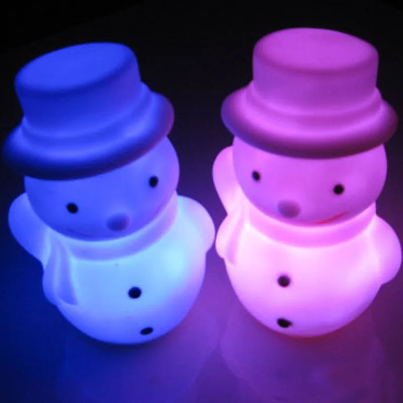 2017 Light Up font b Toys b font Hot Sell Colorful Changing LED Snowman Christmas Decorate