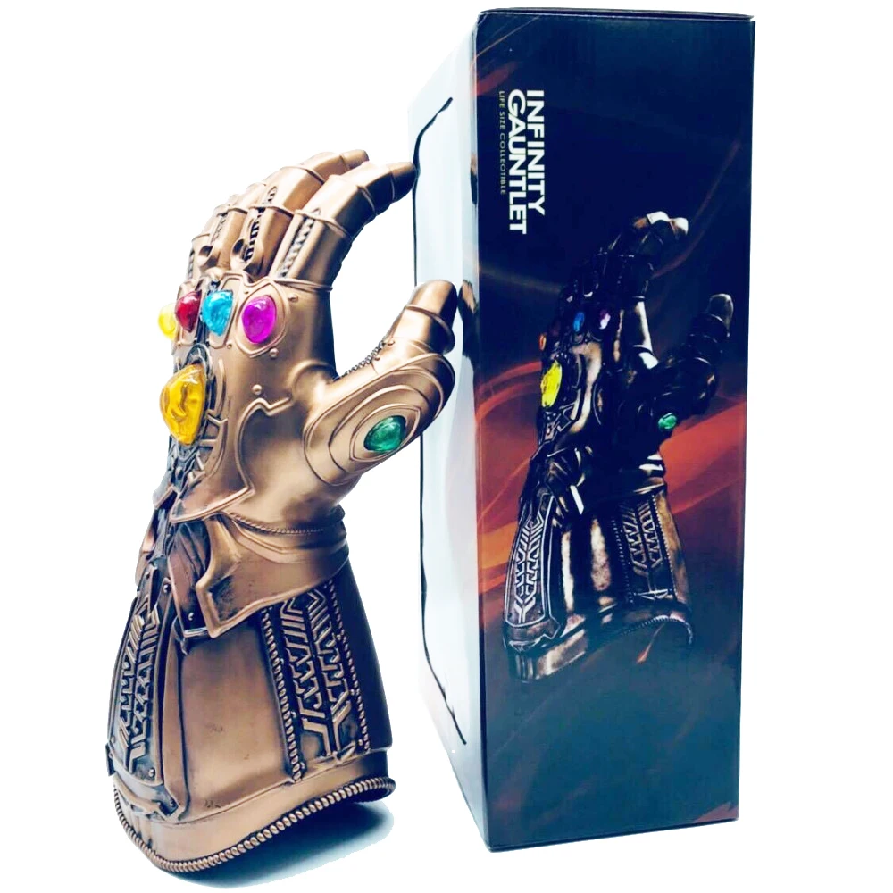 

Avengers Infinity War Infinity Gauntlet Thanos Gloves LED Light PVC Gloves for Halloween Party Event Props Decoration